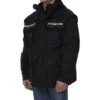 Tekninen kangas, ylisuuri parka, jossa jersey-sisäosa ”Black” 746450TOO321000