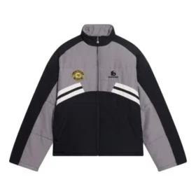 Topattu suppilokaulainen verryttelytakit ”Grey Black” 675462-TKO48-1000