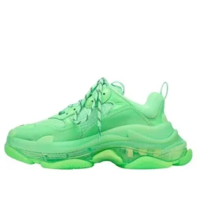 Triple S -lenkkari, läpinäkyvä pohja, ”Neon Green” 544351W2CF13801