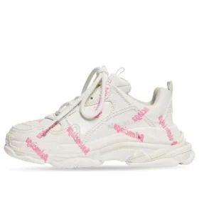Triple S Logotype -tennari ”White and Pink Technical Material” 654251W2FAB9050