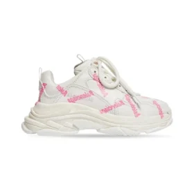Triple S Logotype -tennari ”White and Pink Technical Material” 654251W2FAB9050