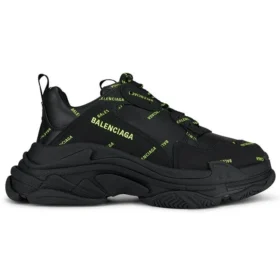 Triple S -tennari ”Allover Logo – Black Fluo Yellow” 536737W2FA11070