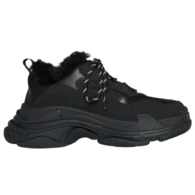 Triple S -tennari ”Faux Fur Black” 668563W3CQ51000
