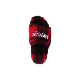 Turkispäällysteiset sandaalit ”Fake Fur Red Black” 654261W2F21