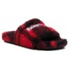 Turkispäällysteiset sandaalit ”Fake Fur Red Black” 654261W2F21