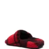 Turkispäällysteiset sandaalit ”Fake Fur Red Black” 654261W2F21
