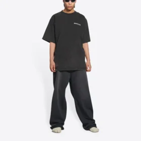 Turn Slit T-paidat ”Washed Black” 675016TLVB39034