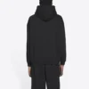 Unisex FW21 fleece-paita, logopainatus, pitkähihainen, huppu, musta 600583TKVI81070