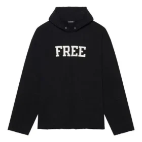 Unisex FW21 -huppari, jossa on ilmainen kirjainpainatus, musta 661711TKVD41070 Unisex FW21 -huppari, jossa on ilmainen kirjainpainatus, musta 661711TKVD41070