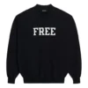 Unisex FW21 ilmainen painatus, pyöreäkaulainen collegepaita, musta 652981TKVD41070