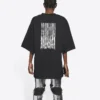 Unisex FW21 -painettu pyöreäkaulainen t-paita, musta 661715TKVE51070