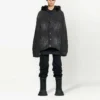 Valkaistu vaikutelma, napitettava huppullinen Denim-takit ”Black” 724653TNW541129