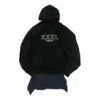 XXXL-kokoinen paikattu T-paita-huppari, oversized-malli ”Musta” 720406TNVD91070