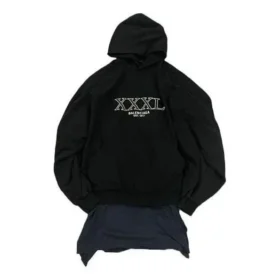 XXXL-kokoinen paikattu T-paita-huppari, oversized-malli ”Musta” 720406TNVD91070 XXXL-kokoinen paikattu T-paita-huppari, oversized-malli ”Musta” 720406TNVD91070