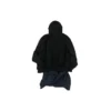 XXXL-kokoinen paikattu T-paita-huppari, oversized-malli ”Musta” 720406TNVD91070