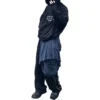 XXXL-kokoinen paikattu T-paita-huppari, oversized-malli ”Musta” 720406TNVD91070