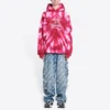 Ystävänpäivän tie-dye-huppari, leveä istuvuus ”Red” 675003TLVI86802