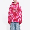 Ystävänpäivän tie-dye-huppari, leveä istuvuus ”Red” 675003TLVI86802