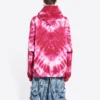 Ystävänpäivän tie-dye-huppari, leveä istuvuus ”Red” 675003TLVI86802